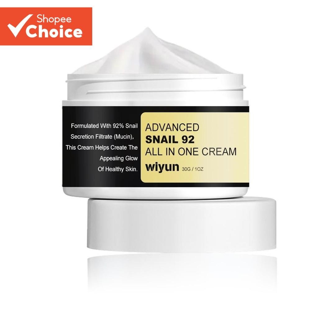 Creme Hidratante Diário com 92% Colágeno de Caracol Mucin para Pele Seca e Sensível 30g