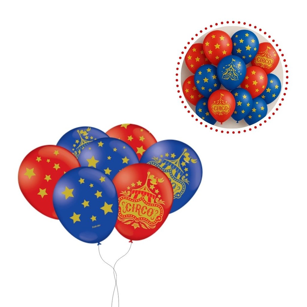 25~125 BALÃO BEXIGA  FESTA CIRCO  n°9 FESTCOLOR em Oferta na Shopee
