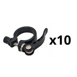 Kit com 10 Abraçadeiras de Selim 31.8mm com Blocagem Alumínio Preta