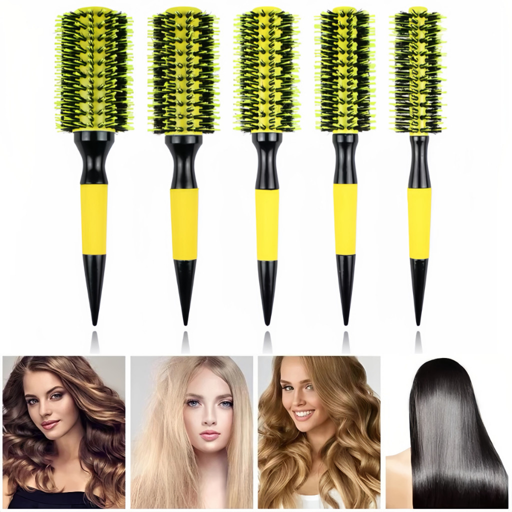 Kit 5 Escovas Profissionais De Cabelo Cerdas Javali e Nylon em Oferta na Shopee
