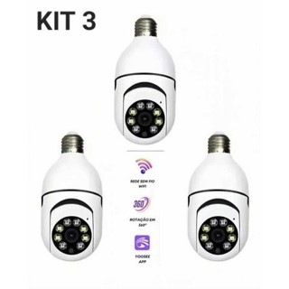 Kit Câmera de segurança a Prova D'água sem fio gira 360 com app Yousee full HD visão notturna Jortan JT-8177 em Oferta na Shopee