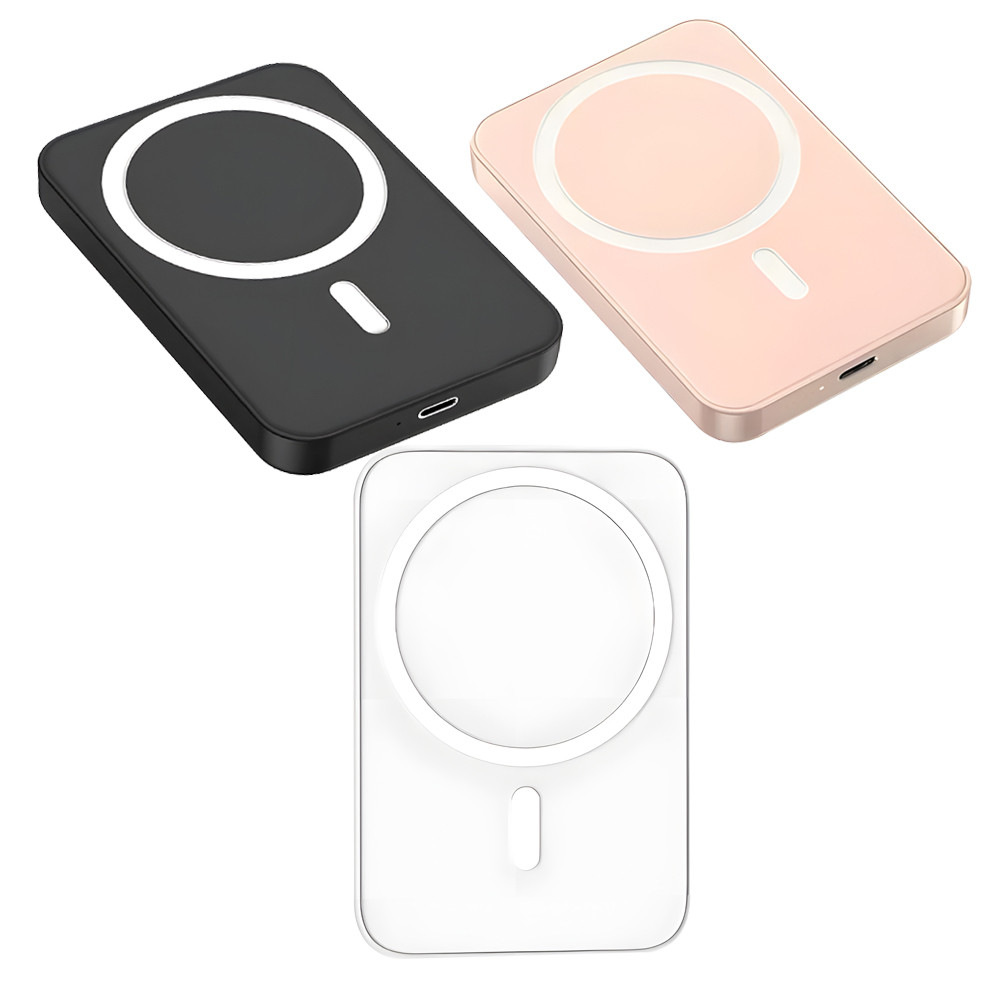 Carregador Portátil Bateria Carga 5000mAh Indução Magsafe Sem fio para iPhone/Android