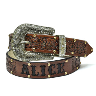 Cinto Em Couro Atrevidu's Country Personalizado Floral Infantil em Oferta na Shopee