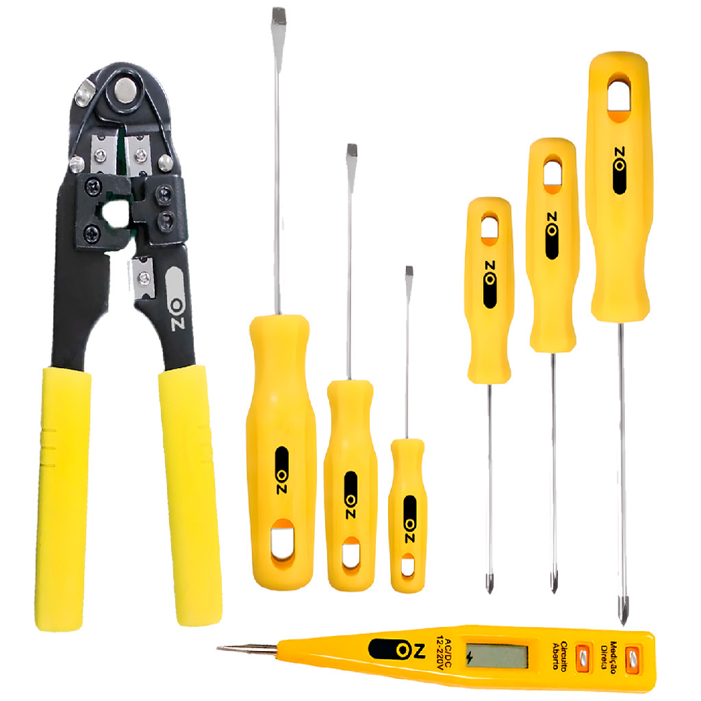 Kit Alicate Crimpador Chave Fenda Philips E Chave Teste em Oferta na Shopee