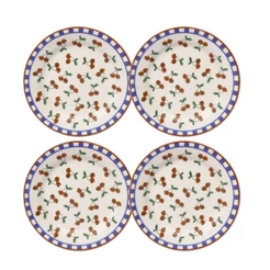 Jogo de 4 Pratos Sobremesa 18 Cm Donna Jardim de Cerejas