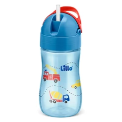 Copo Infantil Com Canudo Evolution 300ml Azul -Lillo