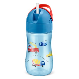 Copo Infantil Com Canudo Evolution 300ml Azul -Lillo em Oferta na Shopee