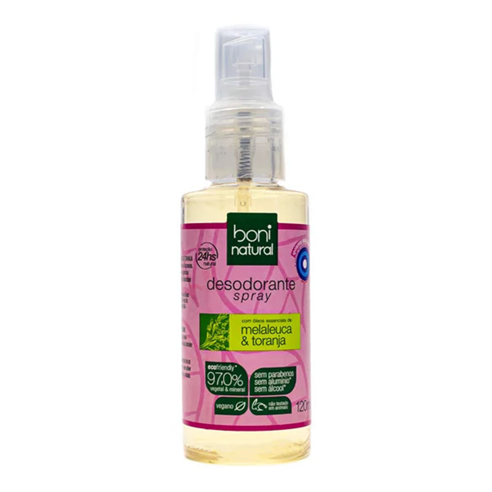 Desodorante Spray Boni Natural Melaleuca e Toranja 120ml - Beauty