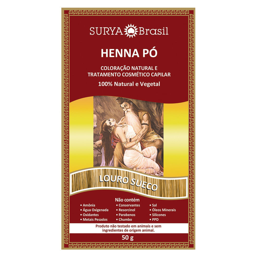 Henna Pó Surya Brasil Louro Sueco Kit - Beauty