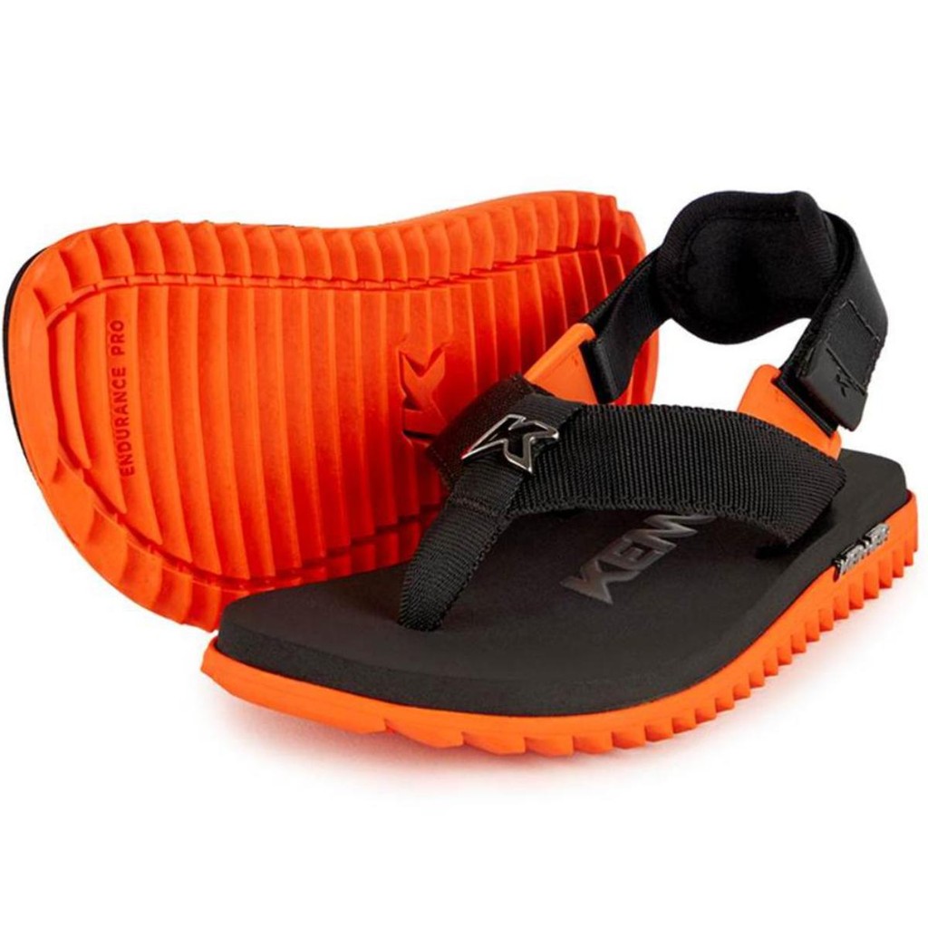 Chinelo Infantil Kenner Kivah Run Kids - Preto e Laranja em Oferta na Shopee
