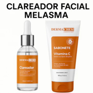 Adeus Manchas! Kit2 Clareador com Sabonete Vitamina C + Sérum Potente – Para Todos os Tipos de Pele em Oferta na Shopee