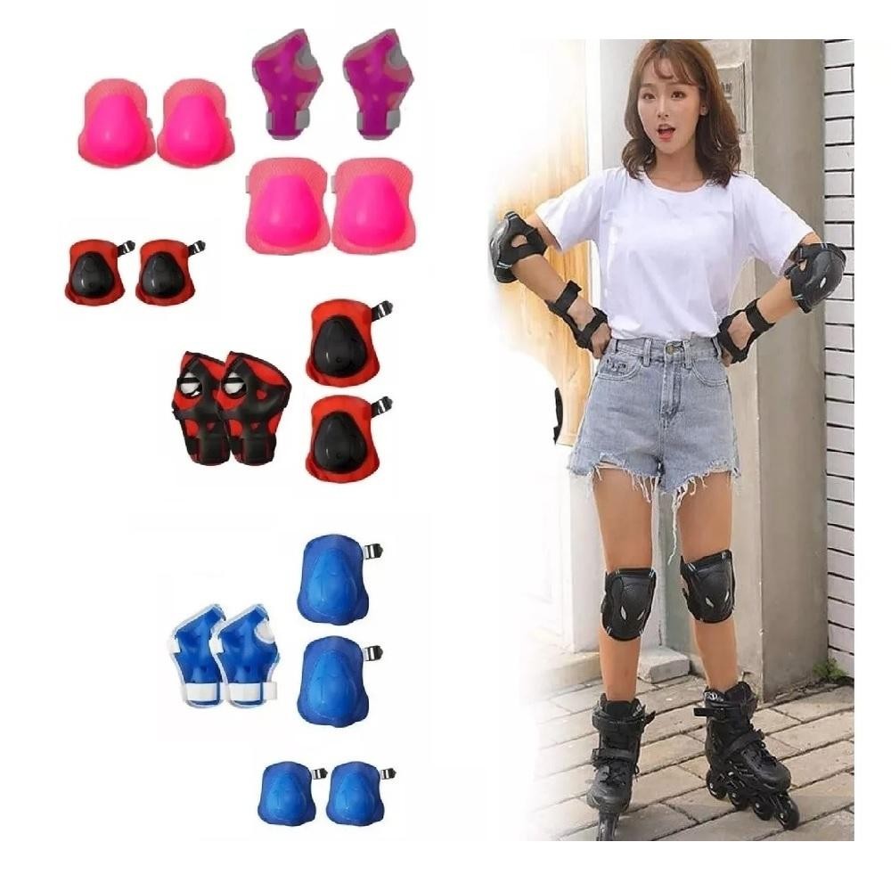 Kit Proteção Infantil – Cotoveleira, Joelheira e Protetor de Pulso para Skate, Bike e Patins