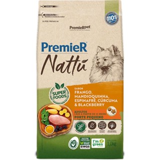 Ração Seca Premier Nattú Frango, Mandioquinha, Espinafre, Cúrcuma & Blackberry Para Cães Adultos Porte Pequeno em Oferta na Shopee