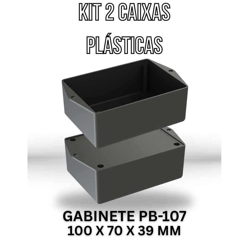 Kit 2 Caixas Plásticas Para Montagem De Circuitos Gabinete Pb-107 5011-K2