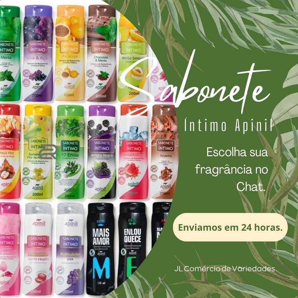 Kit 60 Sabonete Íntimo Feminino Apinil 210ml pH Balanceado Higiene Íntima