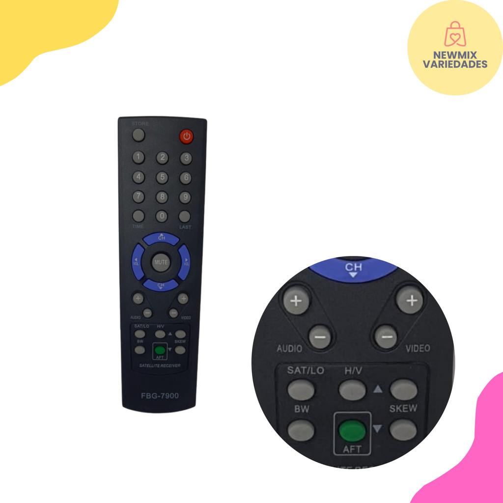 Controle Remoto FBG-7900 / LE-7900 – Compatível com Receptor Parabólica Visiontec - NEW