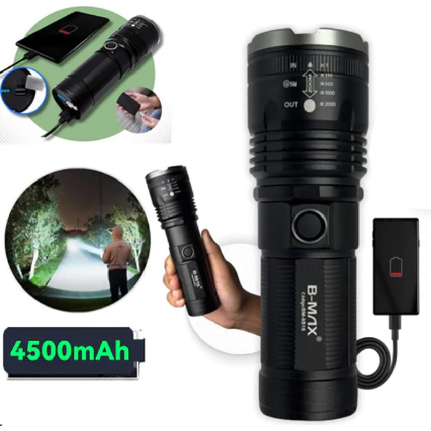 Lanterna Led Militar 4 Em 1  Tática Potente Forte Longo Alcance usb recarregável pesca camping