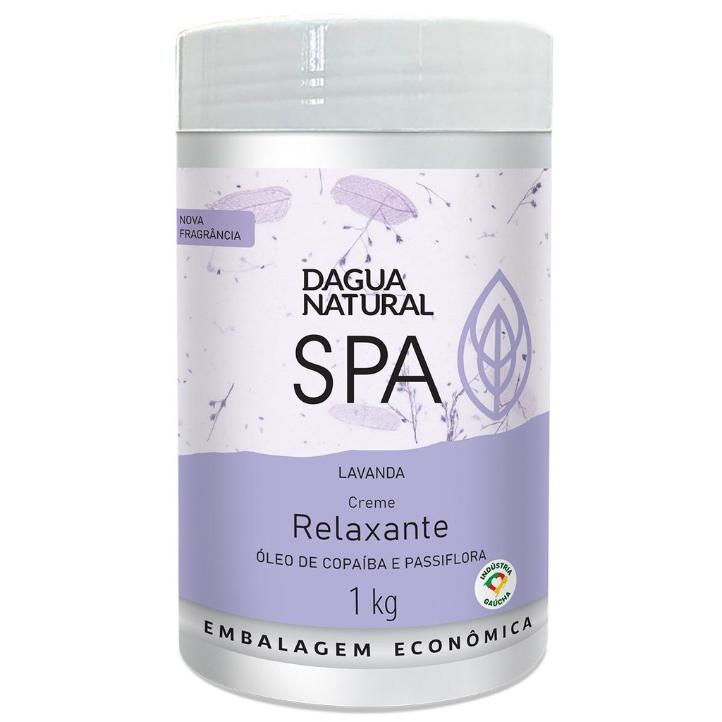 Pote Creme Relaxante Dagua Natural Spa Lavanda 1kg Óleo Copaíba e Passiflora Hidrata e Relaxa a Pele em Oferta na Shopee
