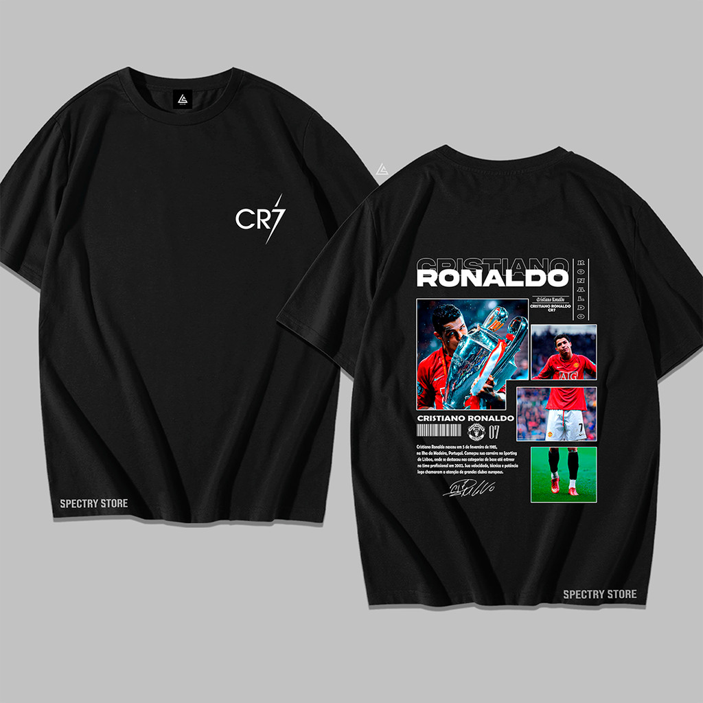 Camiseta Camisa Cristiano Ronaldo CR7 Futebol Streetwear Exclusivo Unissex Algodão Premium Y2K Edição Store