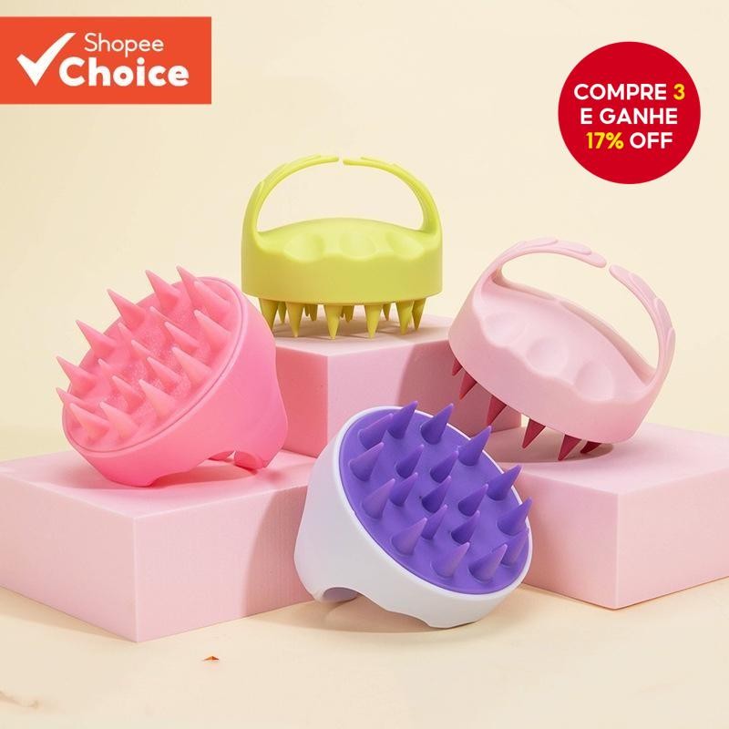 Escova De Lavagem Não Danifica O Cabelo Silicone Molhado E Seco Massagem De Dupla Utilizaç...