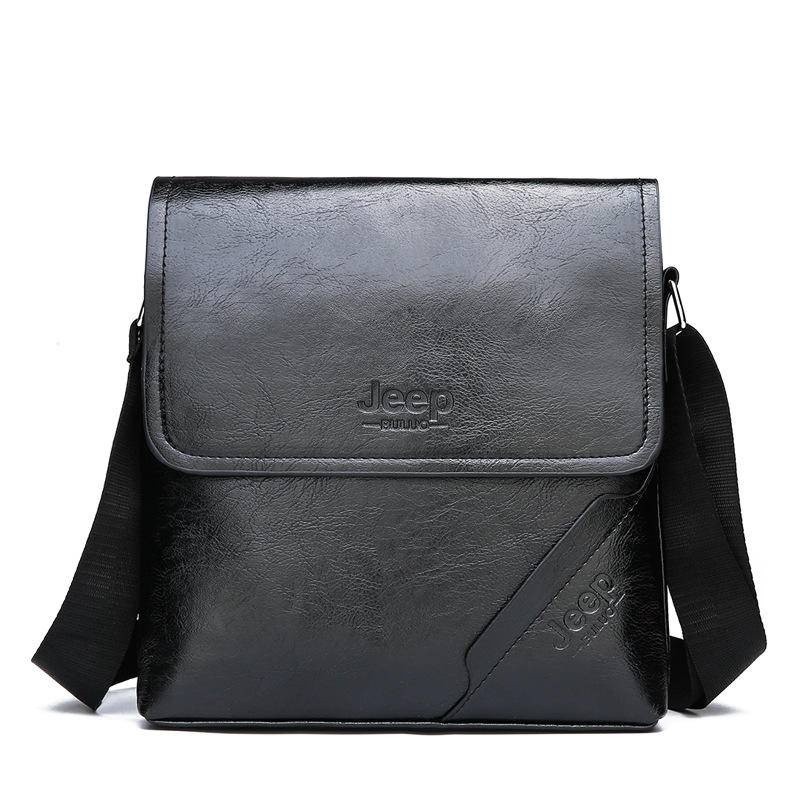 Bolsa Carteiro Masculina de Ombro Transversal PU Leve Impermeável Reforçada