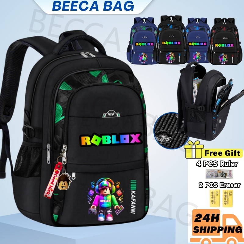 In stock)Roblox mochila estampada bolsa pequena infantil Schoolboy backpack mochila juvenil escolar em Oferta na Shopee