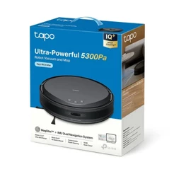 Robô Aspirador De Pó E Mop Tp-link Tapo Rv20 Max Aspira Passa Pano Hiper Sucção Smart Bivolt Preto