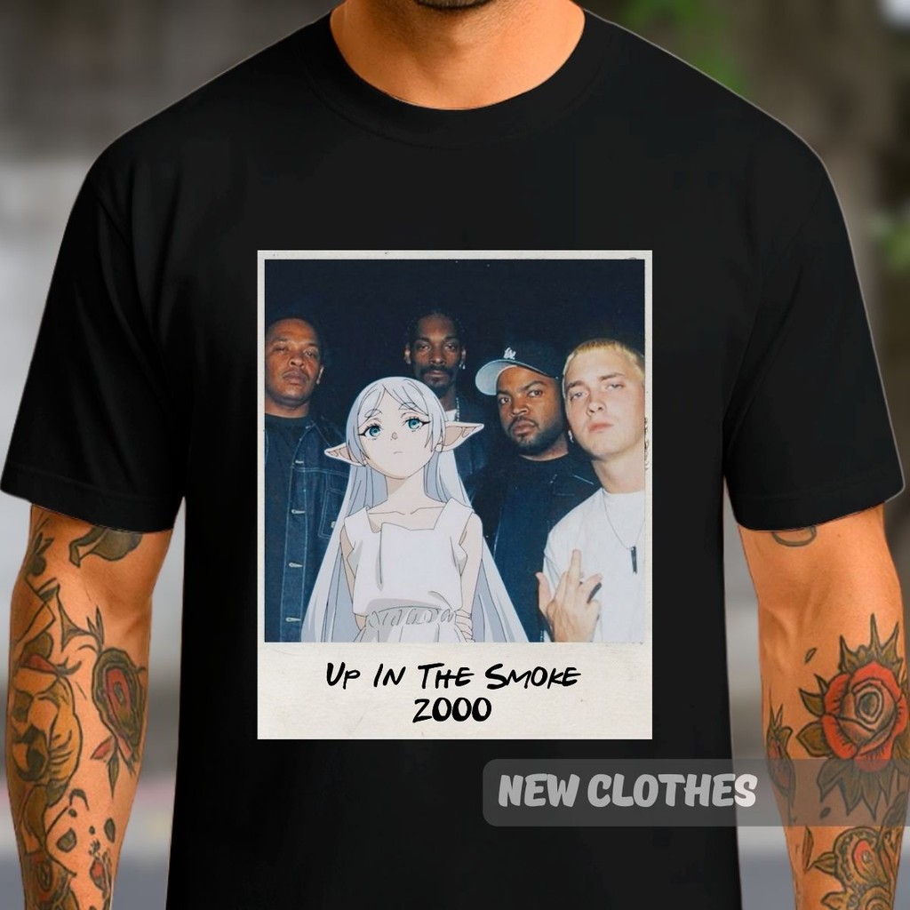 Camiseta Básica Frieren Friends Pop Star Unissex Eminem Ice Cube Jay Z Snoop Dog em Oferta na Shopee