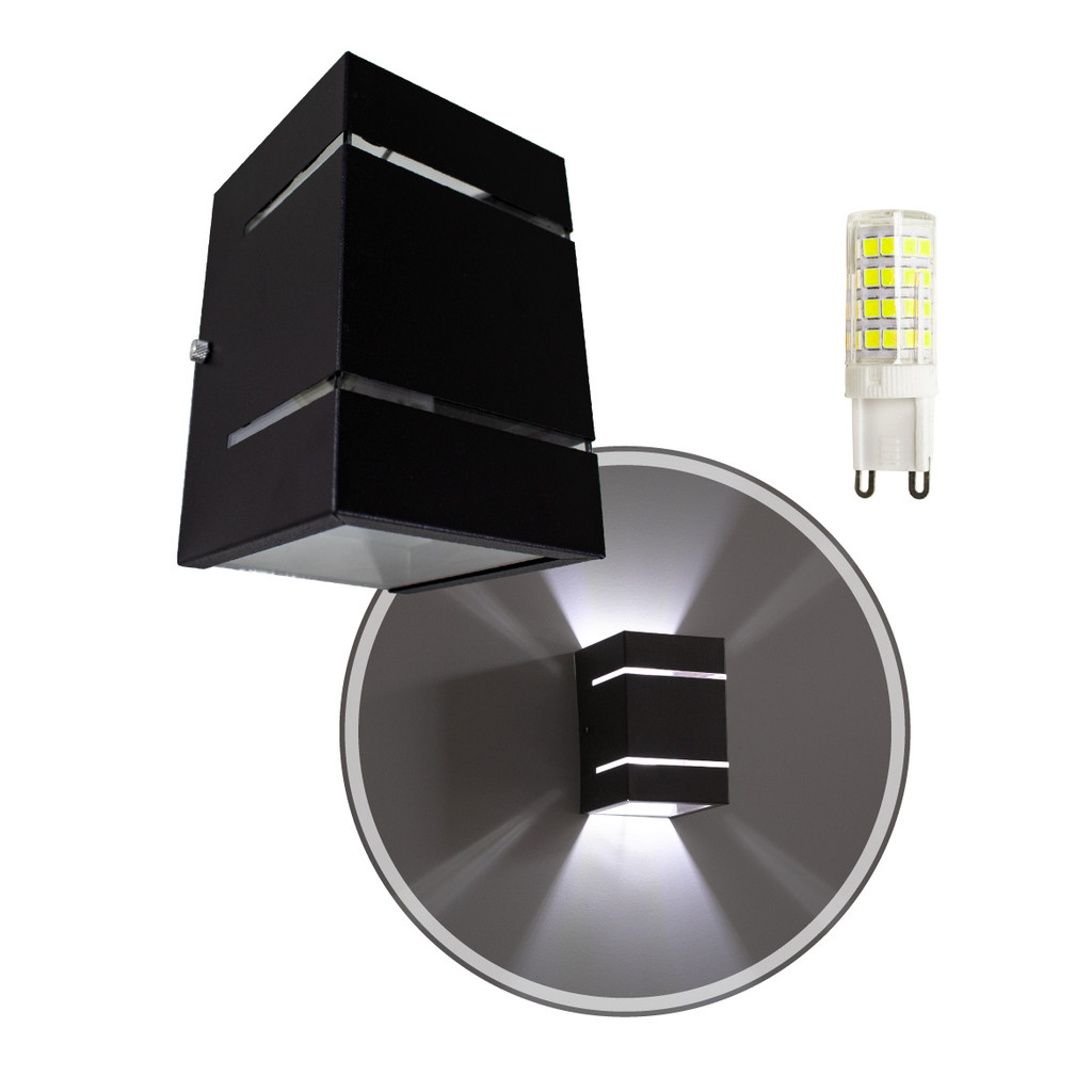 Arandela 2 Fachos Preta: Onde Comprar | BuscaProdutos