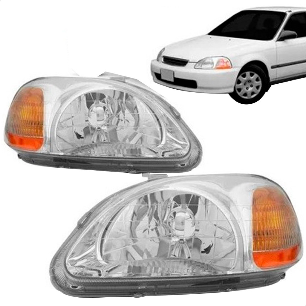Par Farol Civic 96 97 98 Pisca Ambar Refletor Ambar