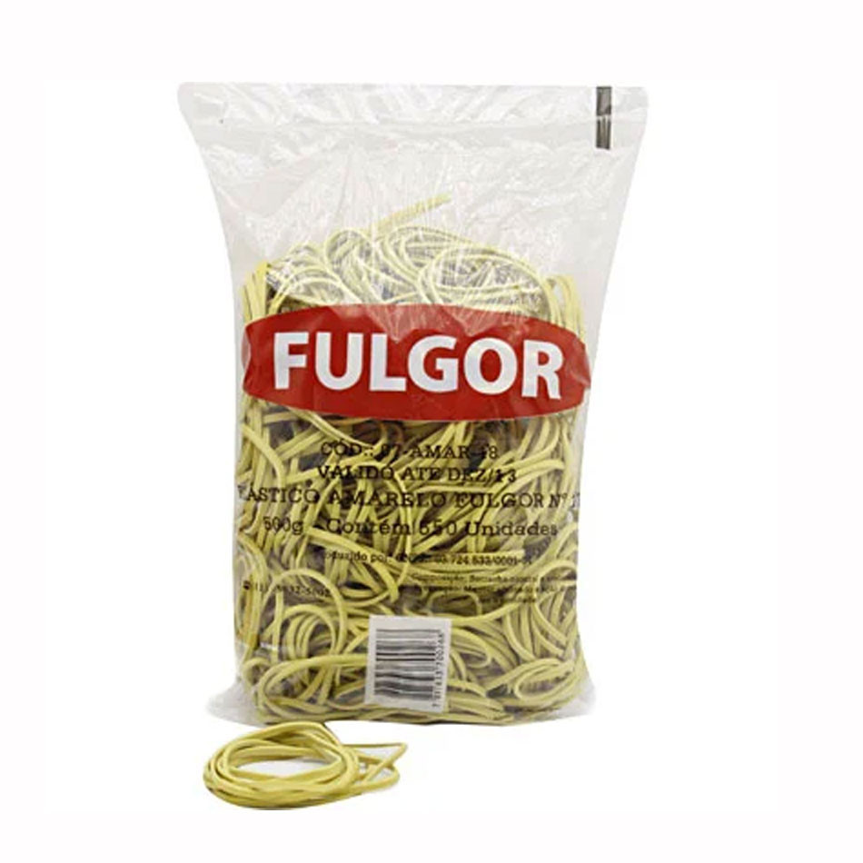 Elástico látex n18 amarelo pacote 500g Fulgor