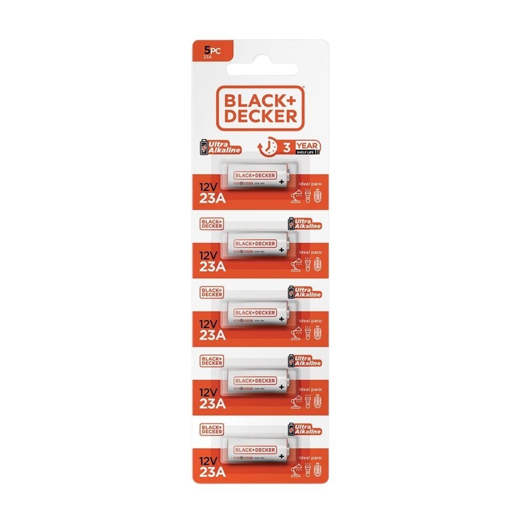 Bateria Alcalina 23A 12V Blister Com 5 Unidades Black+Decker - Home Appliances