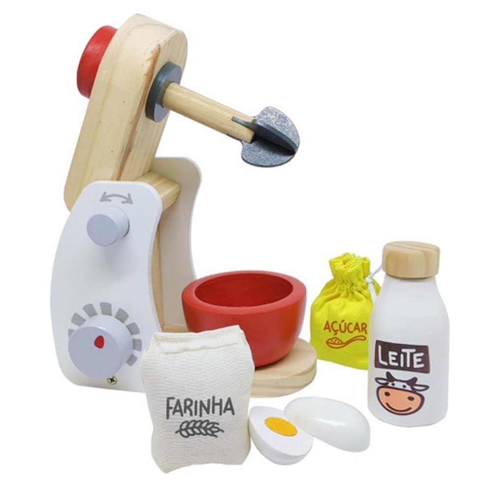 Coleção Cozinha - Kit Batedeira em Madeira