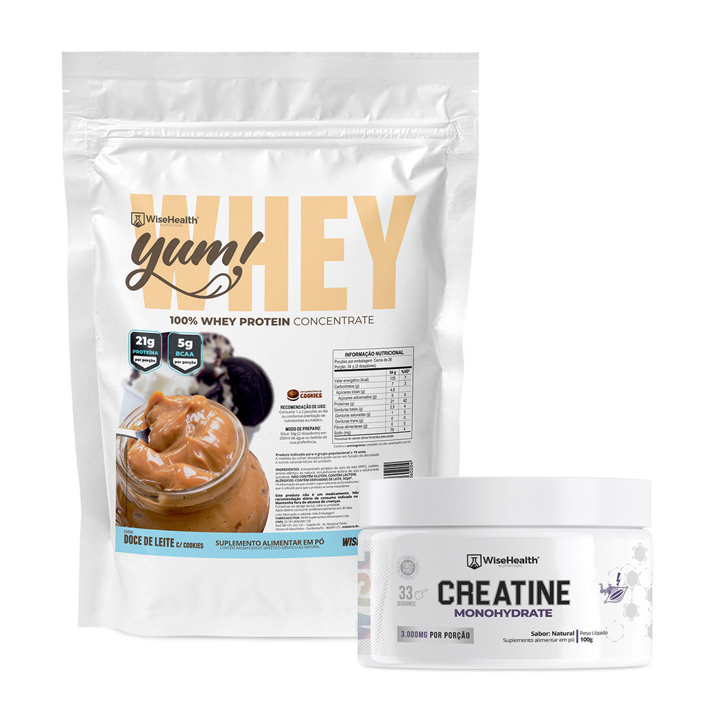 Kit Creatina 100g + Yum! Whey Doce de Leite 900g - Wise