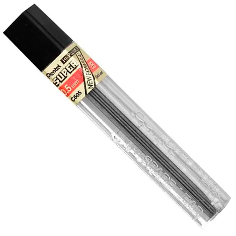 Grafite 0.5mm 2B tubo com 12 unidades Pentel - Stationery