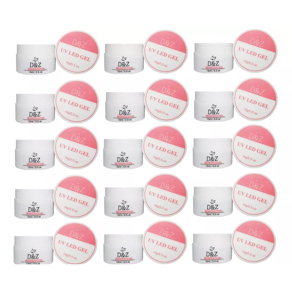 Kit 15 Géis Uv Led D&z Original Alongamento Unhas Dz 14g
