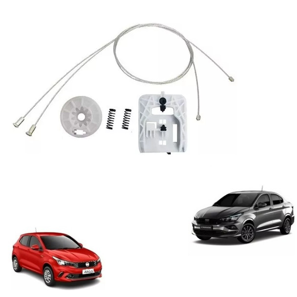 Kit Reparo Vidro Eletrico Argo Com Arraste Dianteiro