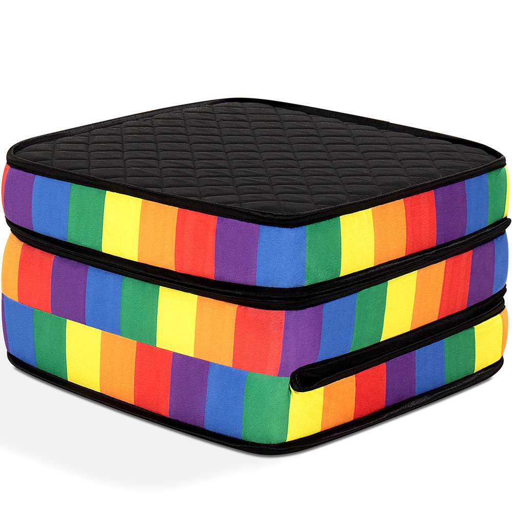 Puff 3 em 1 Multiuso Solteiro Dobrável D33 Rainbow - BF Colchões - Home & Living