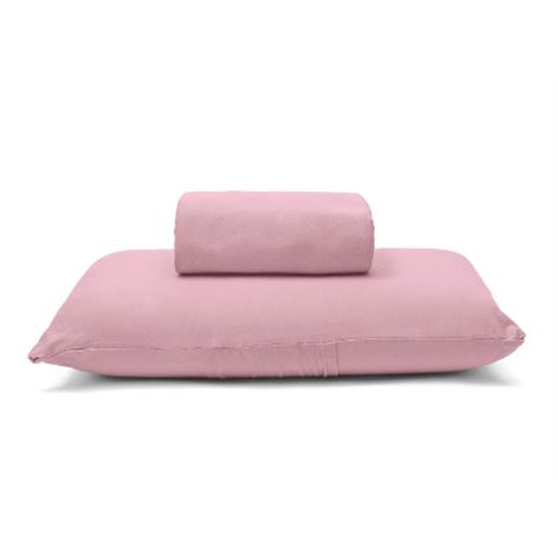 Jogo de Cama Buettner Solteiro Malha Basic Liso 2 Peças Rose Blush