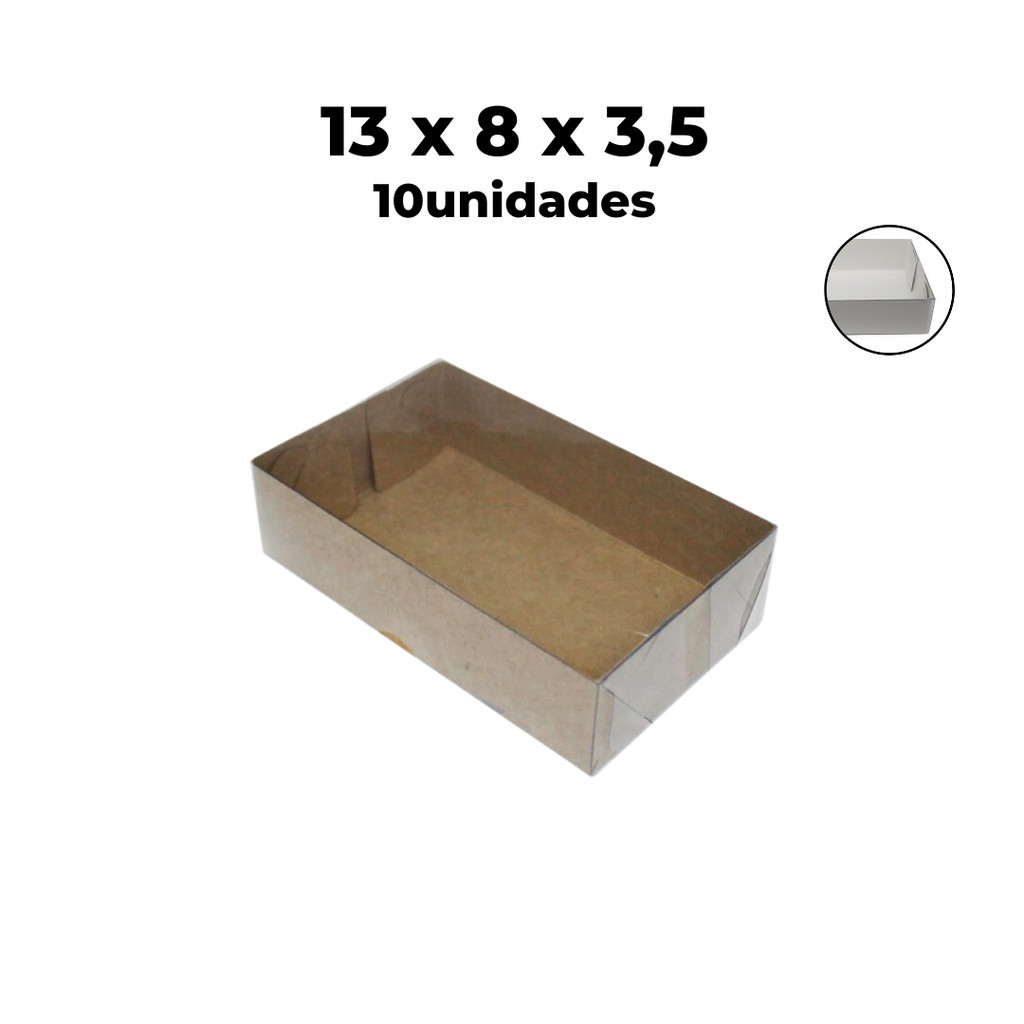Caixa com Visor - Tampa PVC/Acetato Transparente retangular N.02 13X8X3.5 com 10 unidades - 8 Doces - 2 Sabonete em Oferta na Shopee