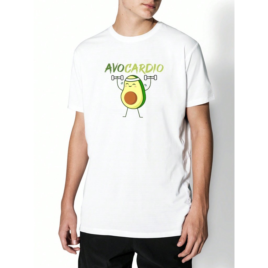 Camiseta Estampada AvoCARDIO Musculação Treino Academia Dia a Dia Camiseta Unissex Manga Curta