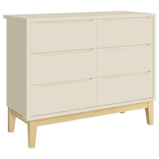 Cômoda Infantil 6 Gavetas Classic Areia Acetinado Com Pés Natural - Reller em Oferta na Shopee
