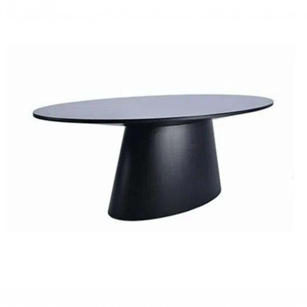 Mesa De Jantar Cone Oval 120X80 Cm Laqueada Preto em Oferta na Shopee