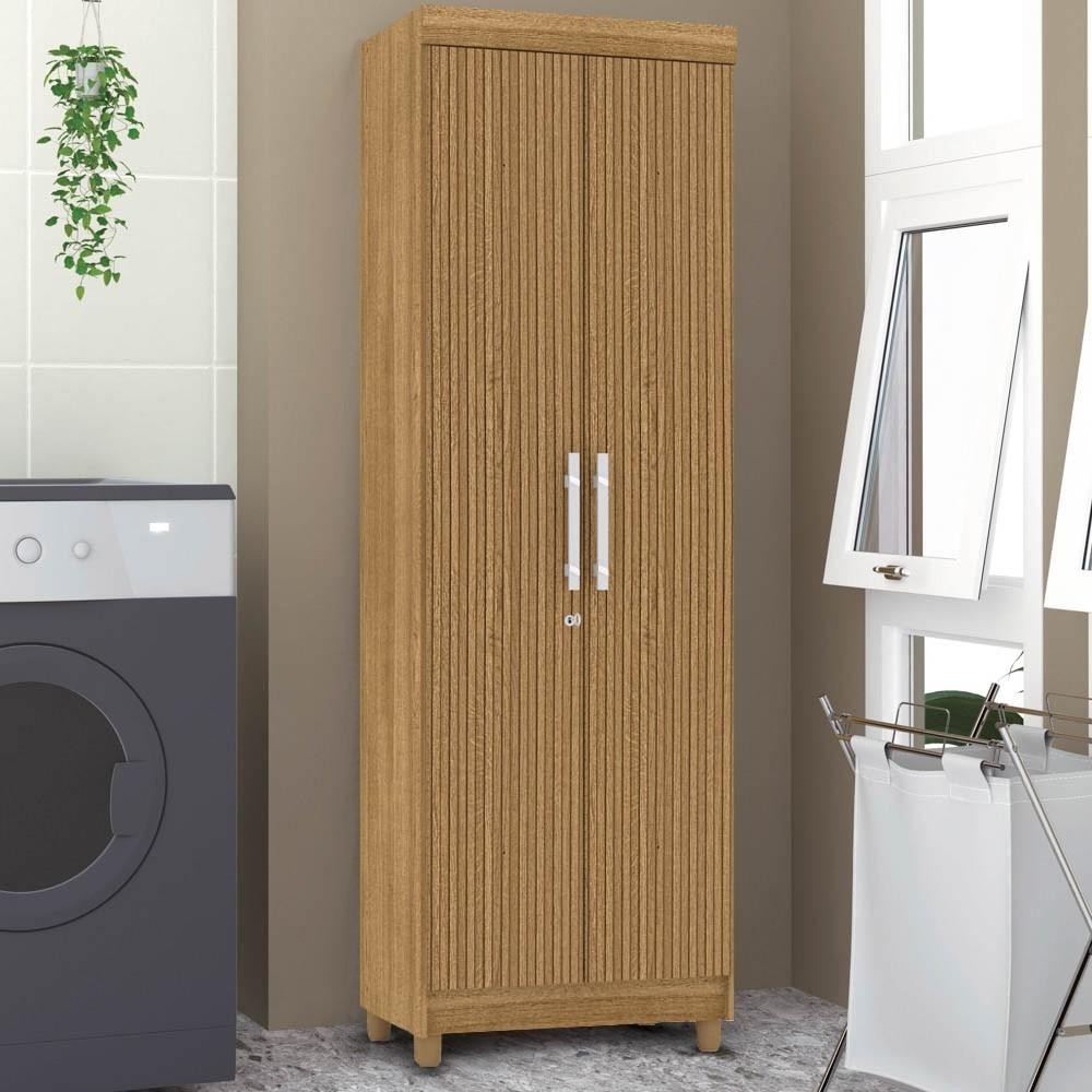 Armário Multiuso Cozinha Lavanderia 2 Portas Aline V02 Nature/Brisa - Mpozenato em Oferta na Shopee