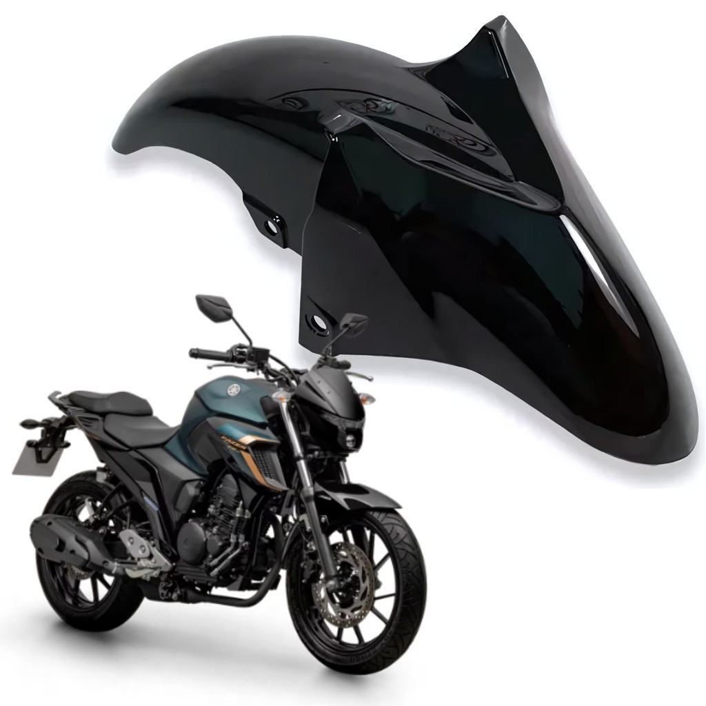 KIT PARALAMA DIANTEIRO PRETO BRILHO FZ25 FAZER 250 2018 2019 2020 2021 2022 2023 2024 2025 · foto 2