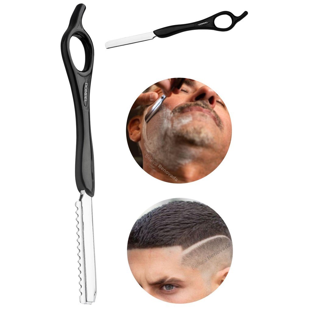 Navalha Para Desfiar Reta Dompel 4274 Aço Inox Profissional