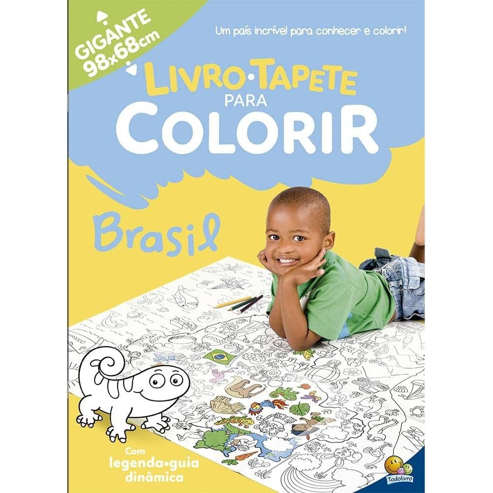 LIVRO TAPETE PARA COLORIR BRASIL Editora Todolivro| Mais de 100 Desenhos para Colorir 96x66cm