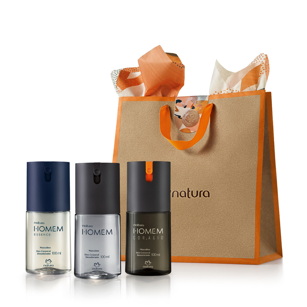 Kit Presente Natura Homem Trio de Desodorantes - 3 un de 100 ml - Natura Homem Clássico, Essence e Corágio