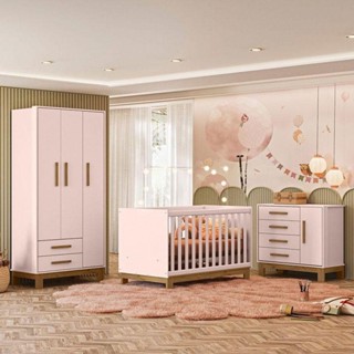 Quarto De Bebê Q Encanto Slim Ambiente Rosa Acetinado - Qmovi em Oferta na Shopee