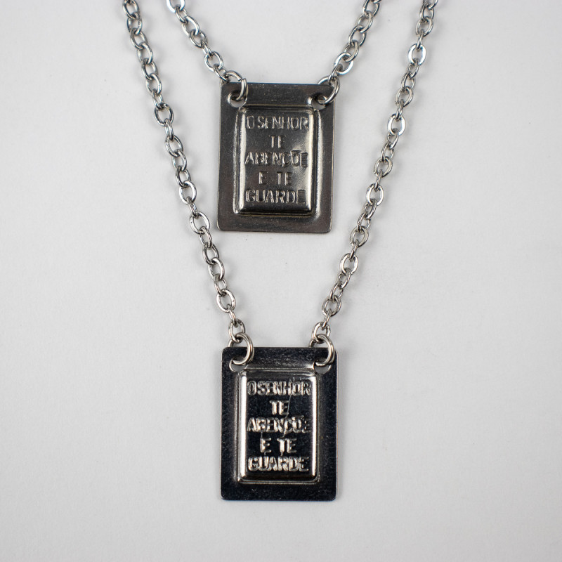 Escapulário Iemanjá Umbanda em Aço Inox Foto 1,5x32 cm em Oferta na Shopee